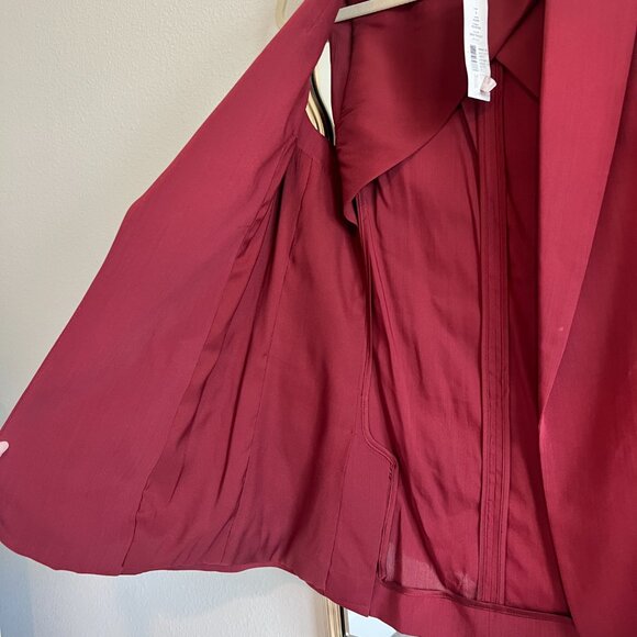 Theory Suit Vest Womens Size 6 Adar Virgin Wool Sleeveless Open Front Red Blazer - Picture 9 of 16
